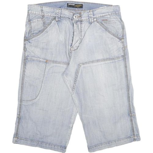 SMOG Mens Shorts Blue Casual L W34 Cotton Blend Classic Fit Denim Style