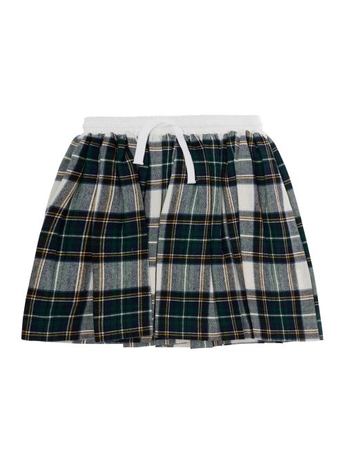 Plaid Cotton Skirt — Green