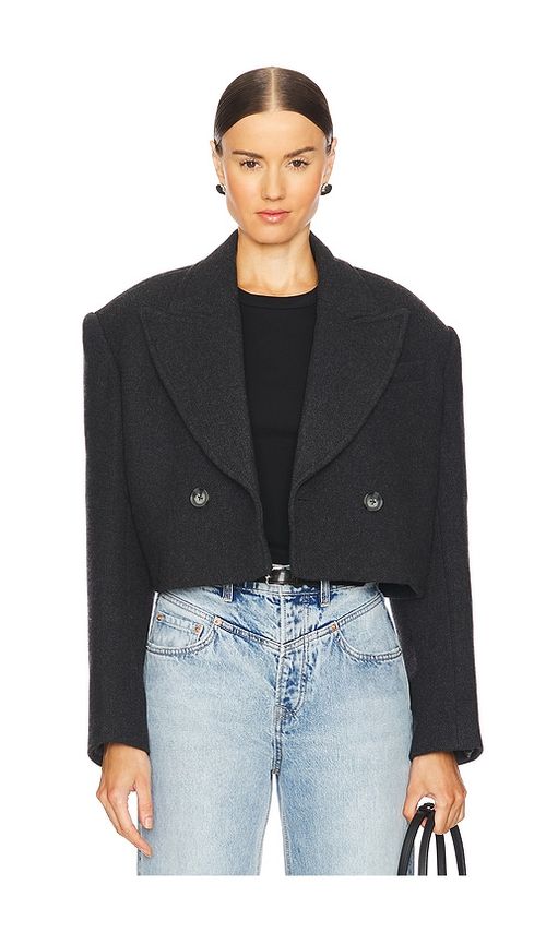 GRLFRND x Emily Gemma The Short Coat in Grey. - L also in