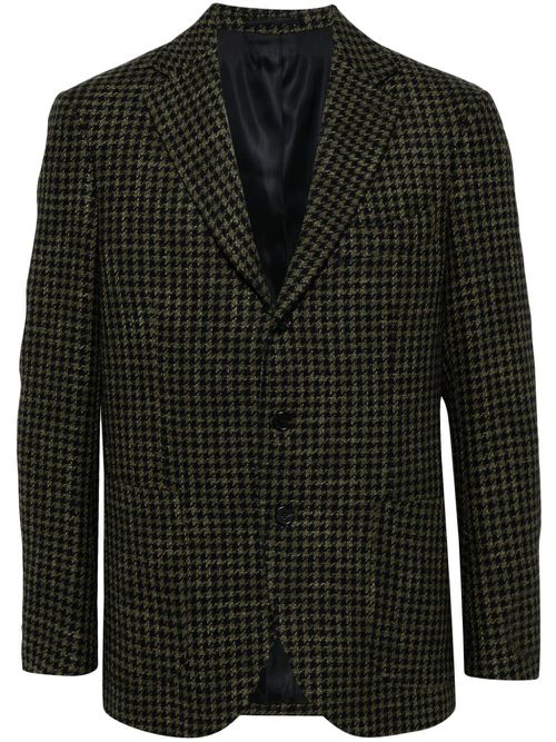Houndstooth single-breasted jacket - Green