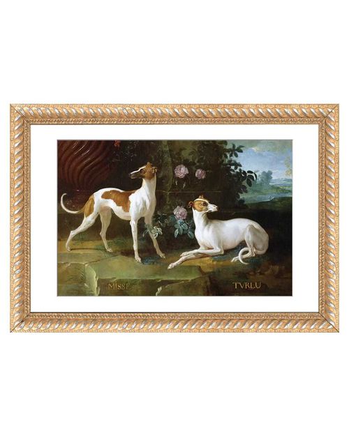 Misse & Turlu, Two Greyhounds Of Louis Xv By Jean-Baptiste Oudry Wall Art