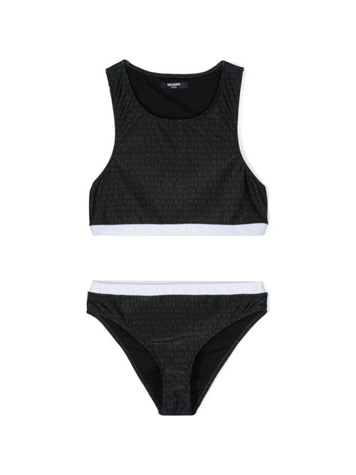 Logo-print bikini - Black