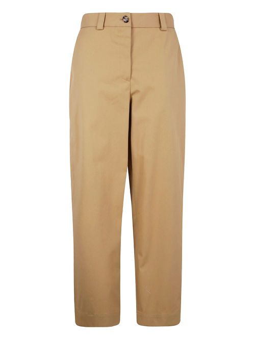 KHAITE cotton straight-leg trousers - Neutrals