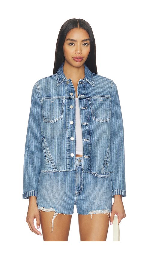 L'AGENCE Janelle Slim Undone Jacket in Blue. S. Also in