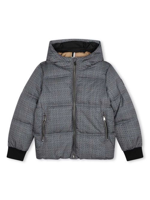 Check puffer jacket - Grey