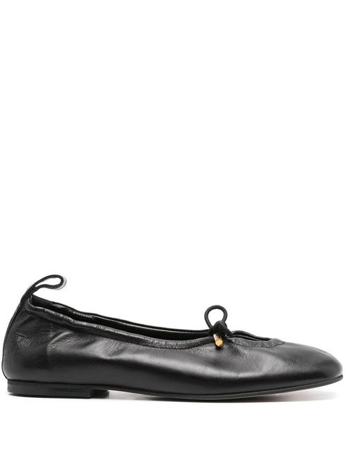 Rosalind Black Leather Ballet Flats Shoes
