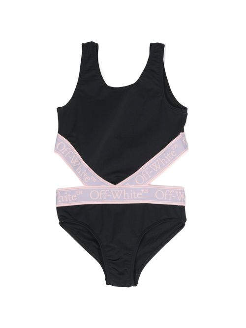 Bookish logo-trim swimsuit - Black