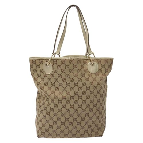 Gucci Gg Canvas Bag Canvas Beige Canvas Tote Bag Bag Pre-Owned