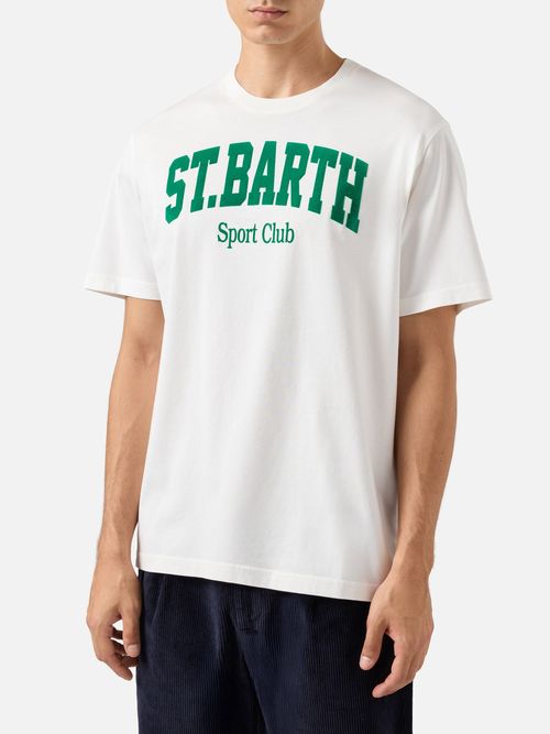 Winter Cotton T-Shirt Arnott With St. Barth Sport Club Print White - Men