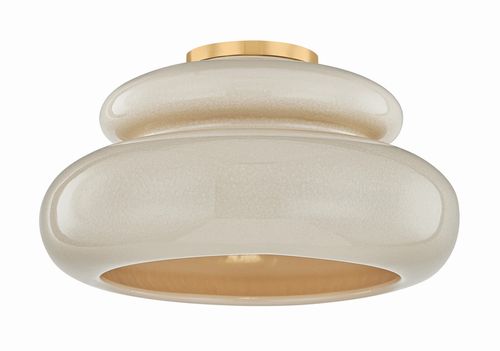 Aged Brass Semi Flush Mount from the Pia Collection