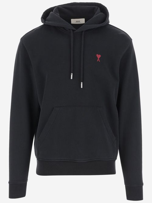 Black Embossed Logo Hoodie