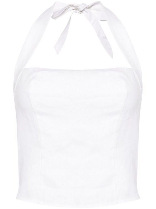 Malika linen top - White