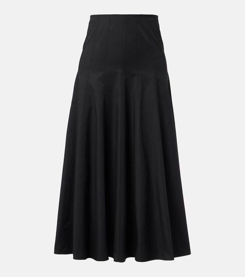 Heidi cotton-blend midi skirt