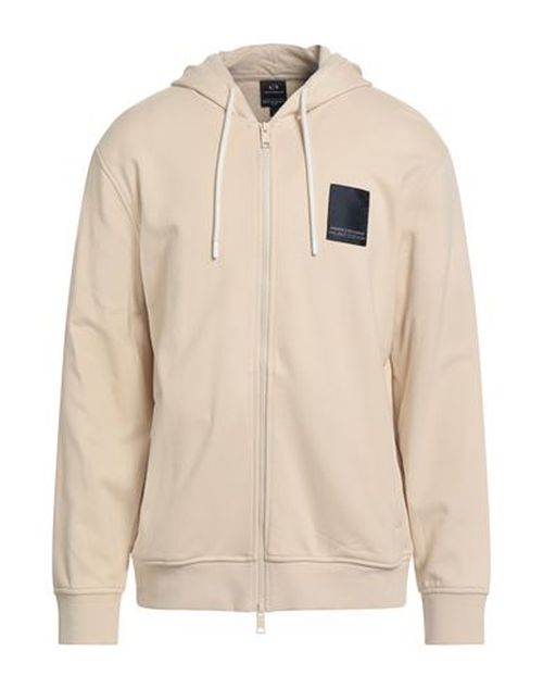 Man Sweatshirt Cream Size L Cotton, Elastane