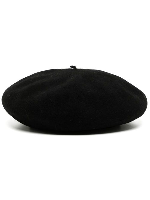 1998 logo-embroidered wool beret - Black