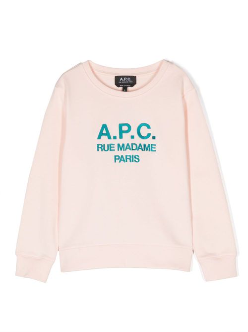 Embroidered-logo cotton sweatshirt - Pink