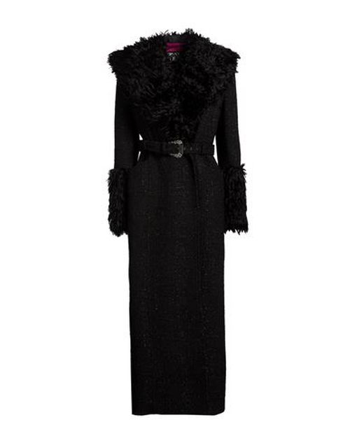 Woman Coat Black Size 2 Polyester, Wool, Acrylic, Synthetic fibers, Metallic fiber