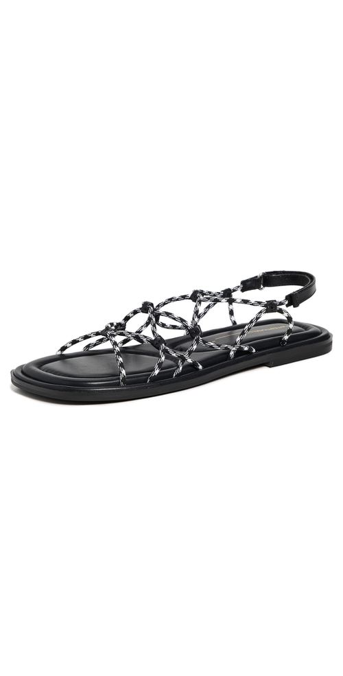 Intentionally Blank Lychee Sandals Black White