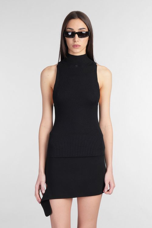 Topwear In Black Cotton
