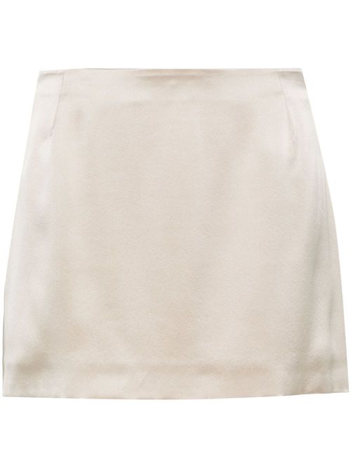 Silk A-line miniskirt - Silver