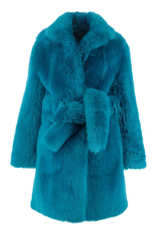 Faux Fur Jacket with Removable Belt