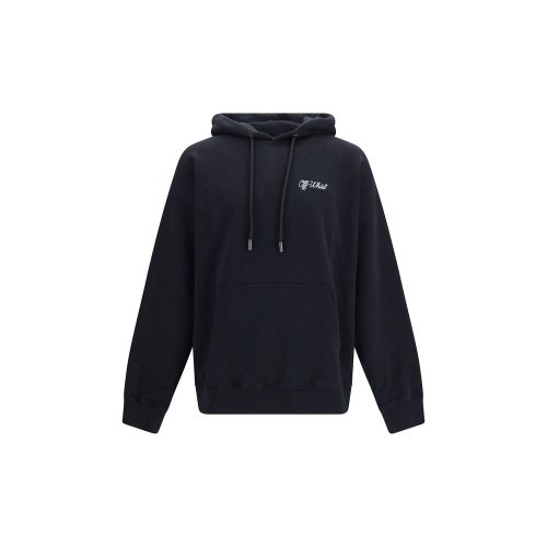 Script Logo Cotton Hoodie — Black