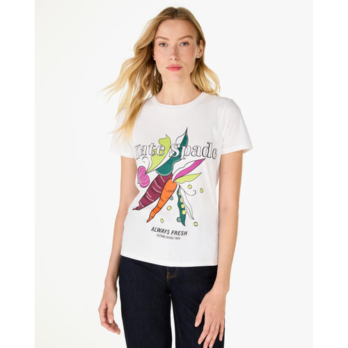 Kate Spade Womens Farmers Market Tee - White - Size X-Small