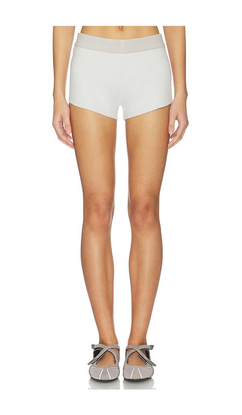 LIONESS Housewife Knit Short in Light Grey. - S also in XS, M