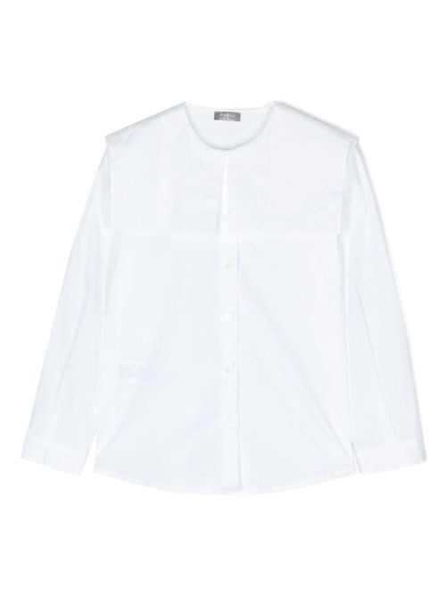 Bib-collar shirt - White