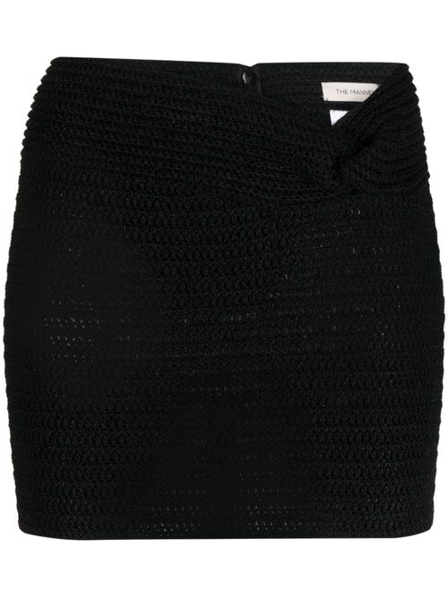 Kaukaz knot-detail knitted miniskirt - Black