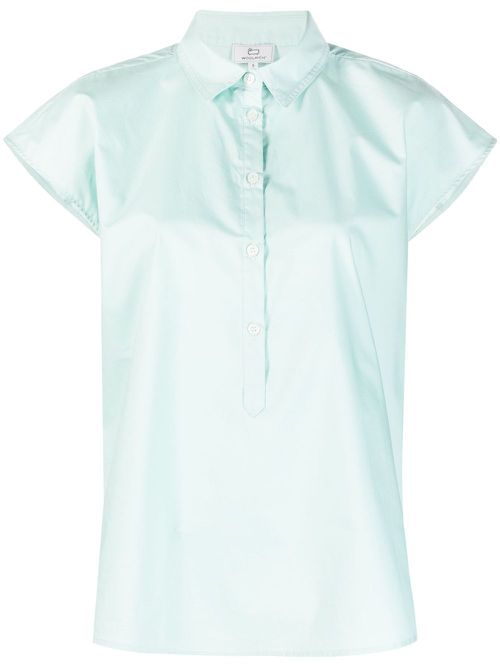 Cap-sleeves cotton shirt - Green