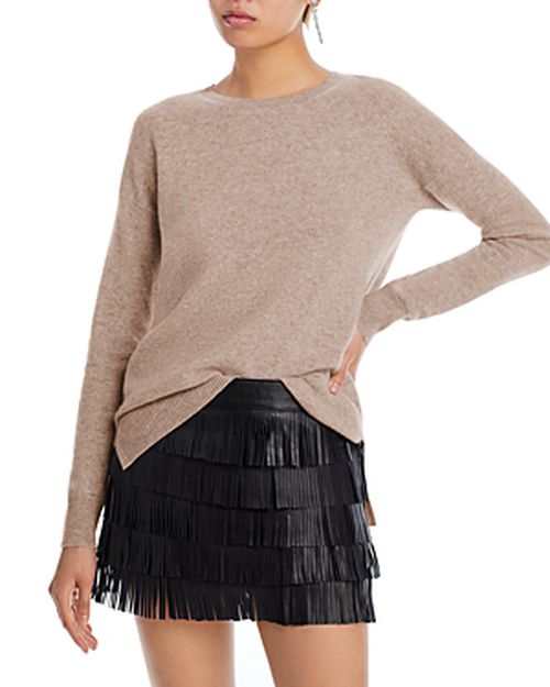 Cashmere High Low Crewneck Cashmere Sweater - 100% Exclusive