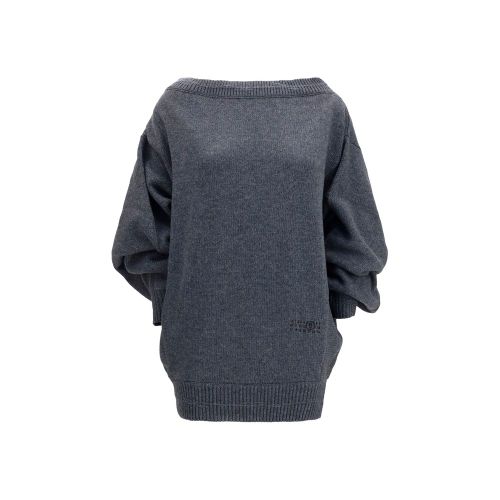 Wool-Blend Oversized Sweater — Gray
