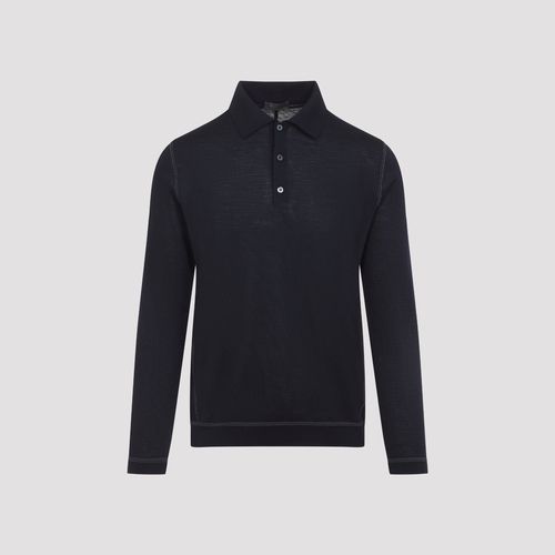 Men's Wool Virgin Wool Knit Polo Sweater