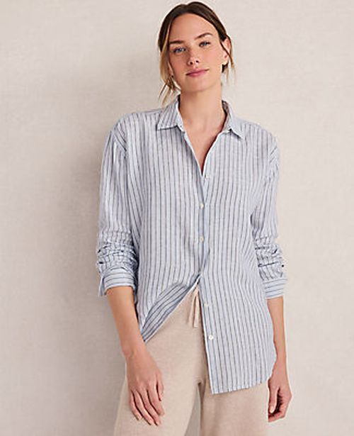 Ann Taylor Haven Well Within The Daily Shirt in Linen Stripe