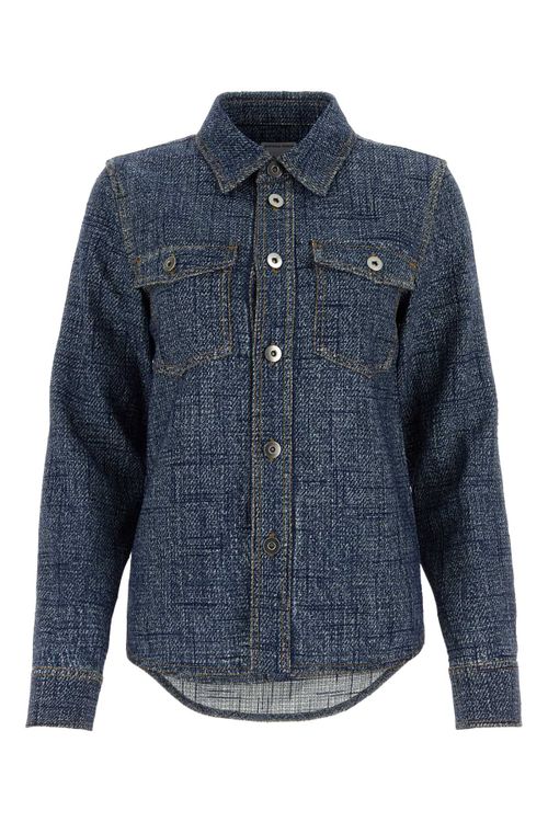 Viscose Blend Denim Shirt — Navy