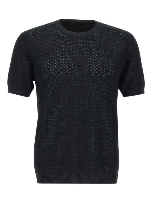 Kangra open-knit T-shirt - Black