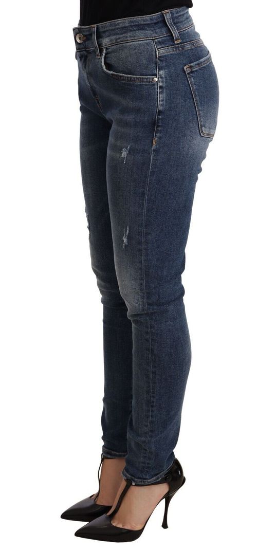 Distressed Skinny Denim Jeans — Blue