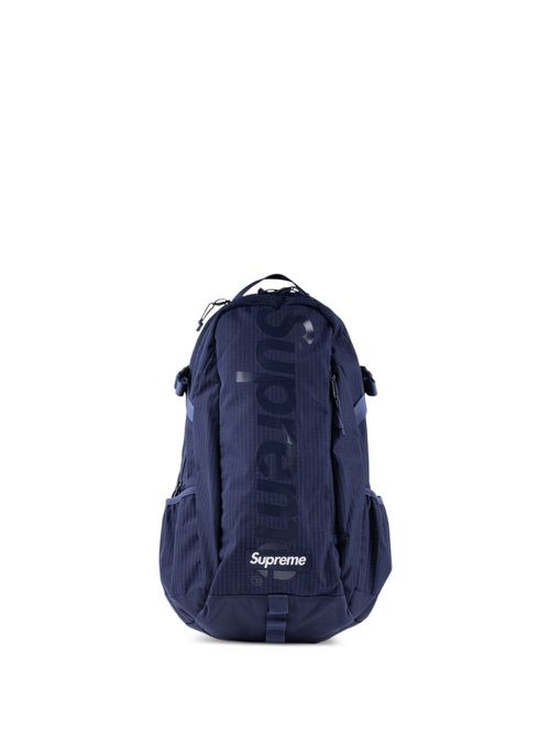 Logo-print nylon backpack - Blue