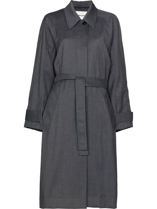 Belted single-breasted trench coat - Grey
