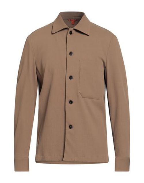 Man Shirt Khaki Size 38 Wool, Polyamide, Elastane