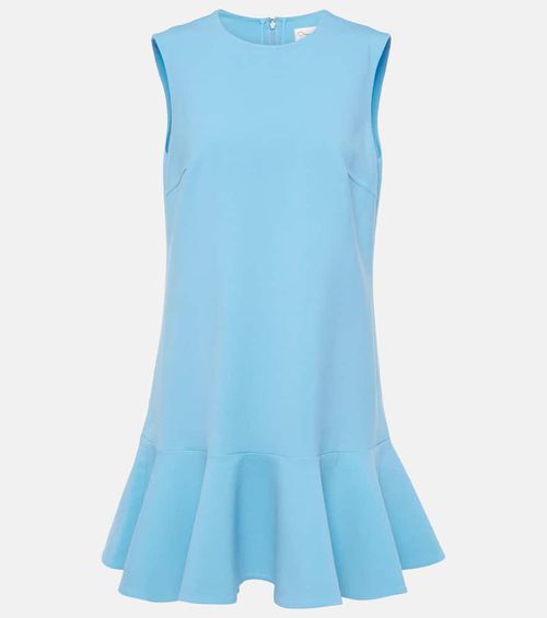 Ruffle-trimmed wool-blend minidress