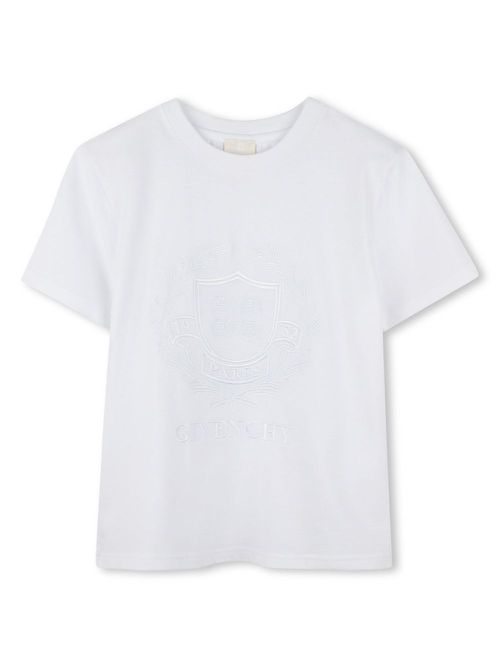 Crest-embroidered T-shirt - White