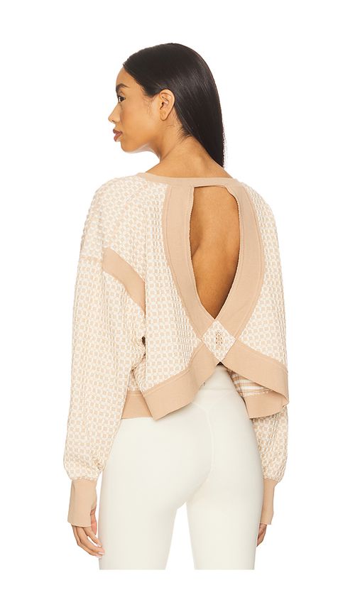 Free People x FP Movement My Time Layer Textured Reversible Sweatshirt In Sandy in Sandy. M also in L
