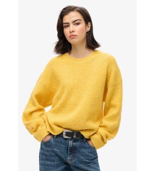 Superdry for woman. W6110579A Brused jumper yellow (S), Casual, Acrylic