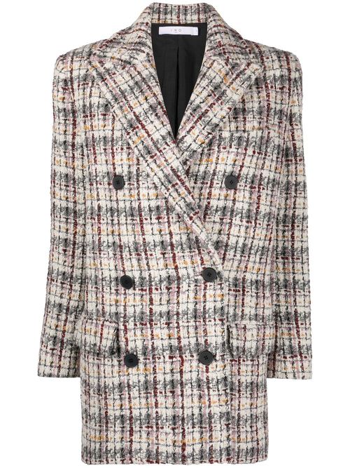 Marton tweed double-breasted peacoat - White