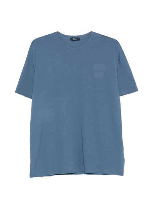 Cotton Round-Neck T-Shirt — Blue