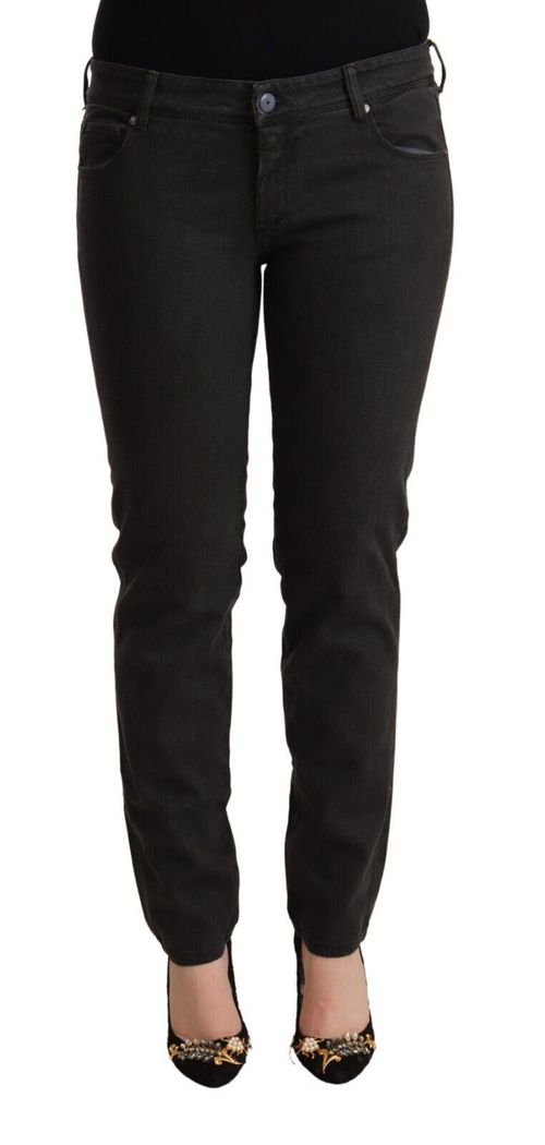 Low Waist Skinny Denim Jeans — Black