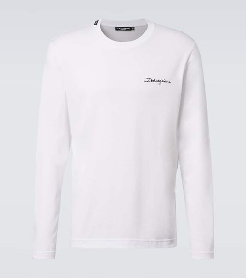 Dolce & Gabbana Logo embroidered cotton jersey T-shirt