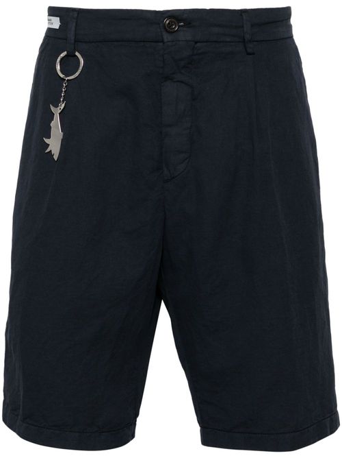 Slub-texture bermuda shorts - Blue